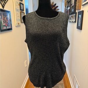 Laura Scott Black and Silver Knit Top